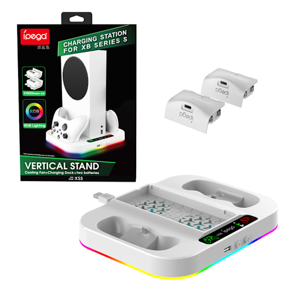 Xbox Series S konsol multifunktionel farverig kølebase XSS håndtag dobbelt opladningsbase med håndtag batteri