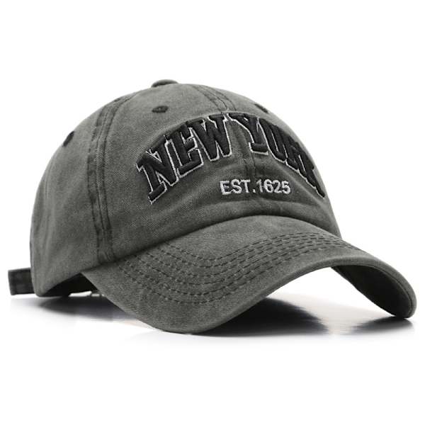 Bogstav broderet vasket gammel kasket newyork personlig mænd og kvinder denim baseball kasket sort grå 1 stk