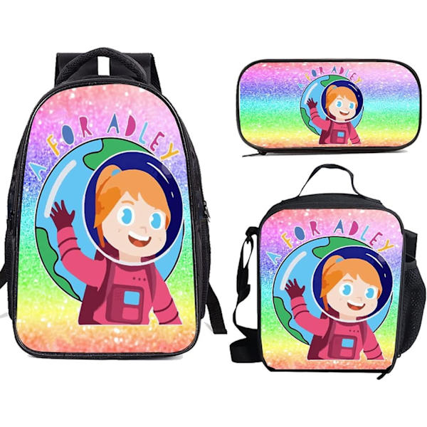17-tommers student ryggsekk sett 3D digital trykk ryggsekk tredelt sett