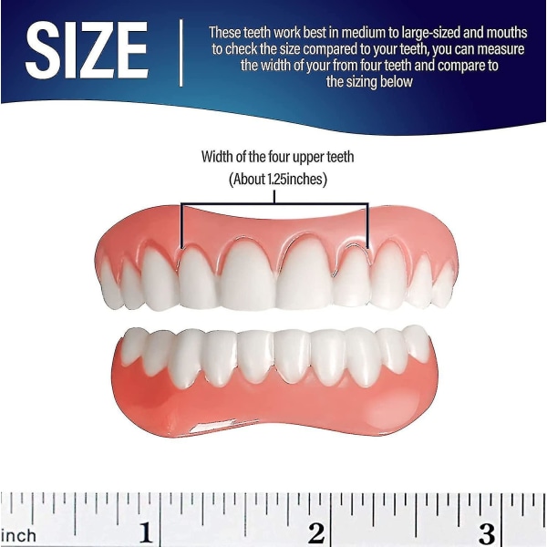 Falske tænder, 2-pak kosmetiske tænder, Fix Confident Smile