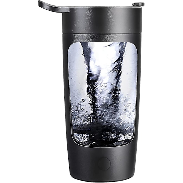 Elektrisk Shaker Flaske, 22oz Shaker Flasker Til Proteinblandinger, Usb-genopladelig (sort)