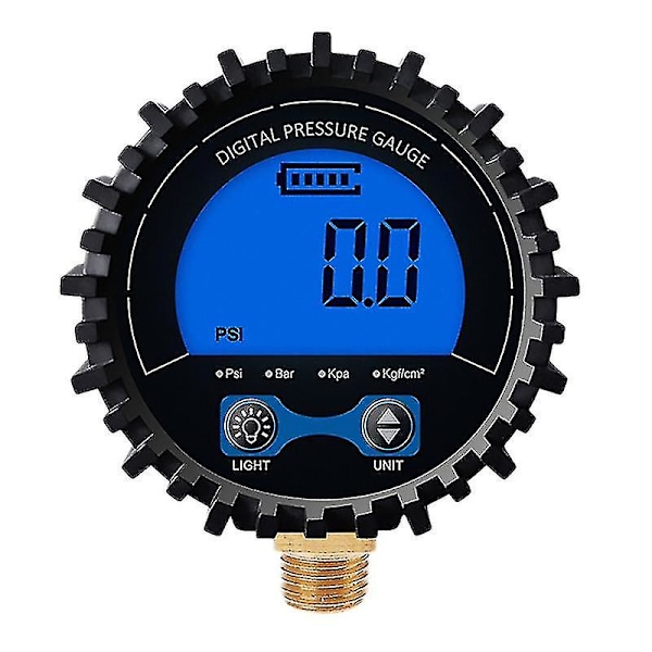 Digital Dekktrykksmåler Dekktester Display Lufttrykk Manometer Rask Kobling Kobling Tråd 1/4