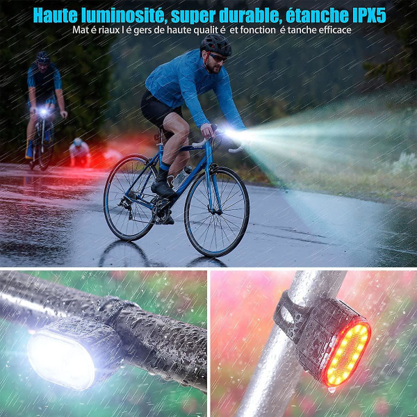Led polkupyörän valo, USB ladattavat etu- ja takavalot, Ipx5 vedenpitävät  led polkupyörän valot, tuplavalot a7e4 | Fyndiq