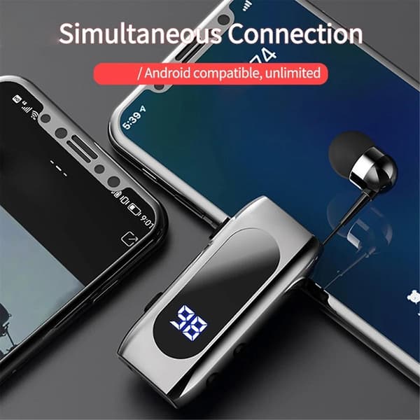 K55 Lavalier Uttrekkbart Headset BT5.2 Samtalepåminnelse Vibrasjon Bevegelsesklips Driver Auricular Headset