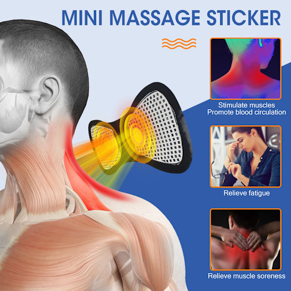 Mini Meridian Massager Intelligent Axlar och Nacke Massager EMS Puls Cervical Massageplåster