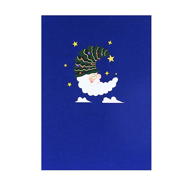 3D for Pop Up Santa Moon Julekort Invitasjon Hilsen Minnekort