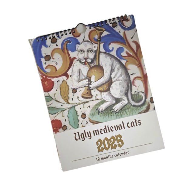 Medeltida Kattkalender 2025 Rolig Medeltida Katt Väggkalender 2025 Fula Medeltida Kattkalender 12
