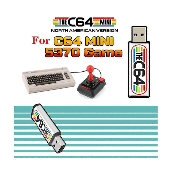 USB-tikku Plug and Play USB-tikku U-levy pelilevy C64 Mini Retro -pelikonsolille 5370 pelillä