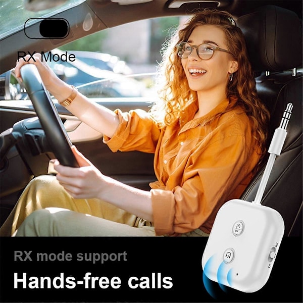 2 in 1 Bluetooth 5.3 Audio -vastaanotinlähetin langaton adapteri mikrofonilla 3,5 mm AUX Stereo Music fo