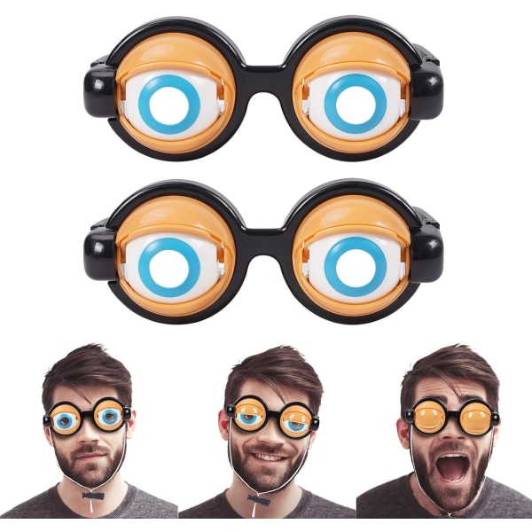 2PCS Funny Glasses for Adults Crazy Eye Glass Googly Eye Glasses Adult Siz