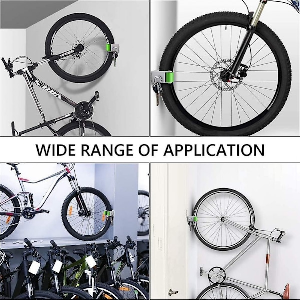 2 st Cykelparkeringsspänne Fixerat, Cykelhållare Förvaringsställ Vägg M
