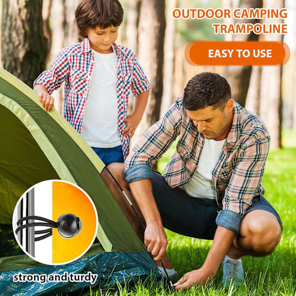 24 Pakk Tarp Bungee-snører, Heavy Duty Elastiske Stropper med Kuler, Bungee-snøre for Telte, Camping Tarp, Flaggstenger, Bagasje og Husholdningsartikler (Svart