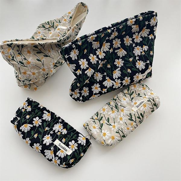 Kosmetiikkalaukku Kirjonta Daisy Kukka Meikkipussi Järjestäjä Korealainen