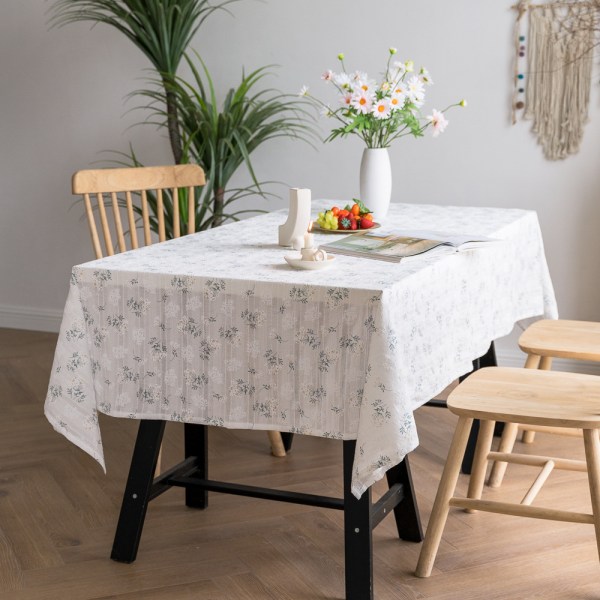 1 st rektangulär bordsduk Söt blommönster bordsduk för K