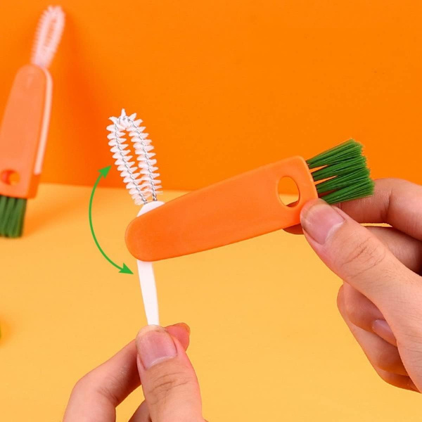 Kopplockspårfästeborste, 3 i 1 Minikoppborste, 2 st, Orange, Passar