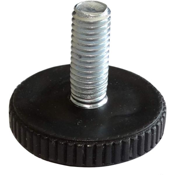 Svart M8 justerbar möbelfot att skruva i Ø40 H23mm (10 st)
