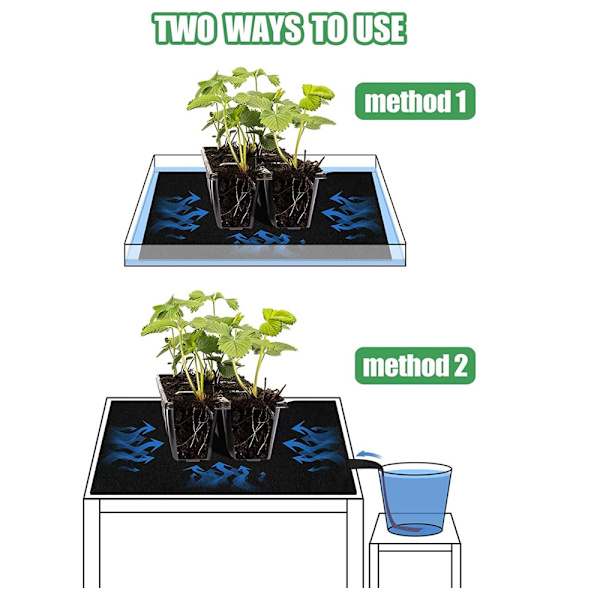 Hår Måtte Automatisk Plante Vanding Måtte Væge Måtte Ferie Plante Vanding Måtte System til Hydroponisk Drivhus Og Indendørs Potteplanter, 1.2*1m