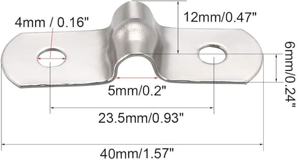 20 st 5 mm slangklämmor rörklämma rörfäste styv klämma 2 hål 304 rostfritt stål styv trådnätsfäste stängsel
