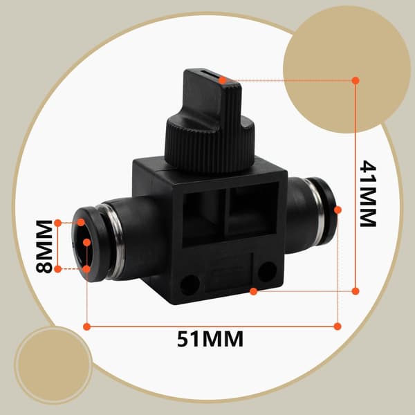 5 stk. 8 mm rør OD luftstrømskontrolkugleventil lige pneumatisk unionsfitting tryk for at forbinde