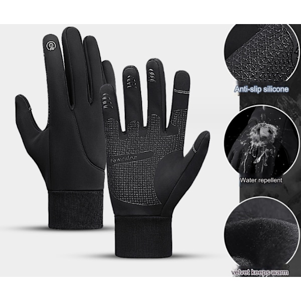 Termiske vinterhandsker med touchfunktion Sort XL