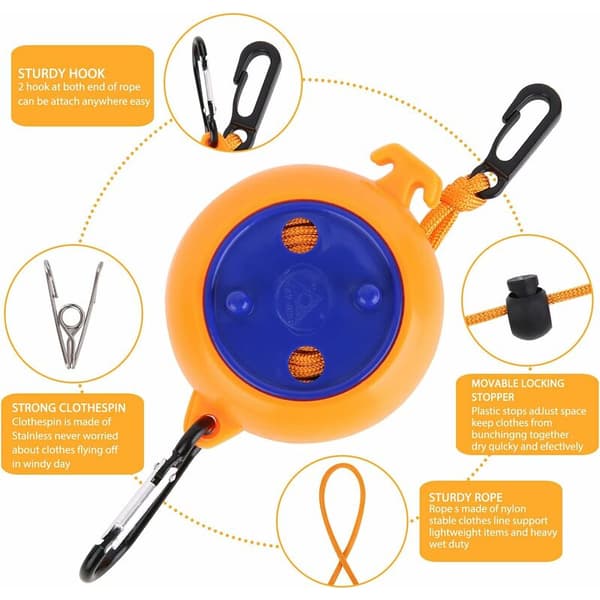 Retractable Clothesline, 8M Portable Expandable Clothes Line, Out