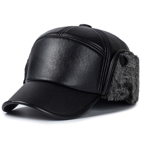Vinterhue med skygge øreklap Monteret hat imiteret pels baseballkasket til