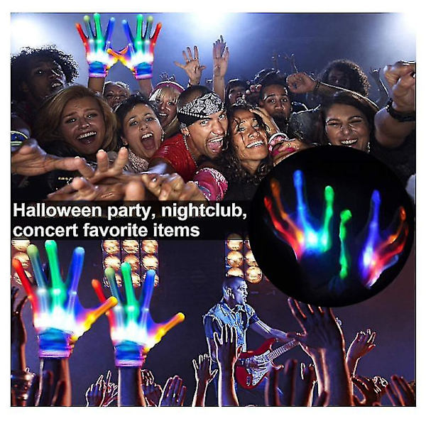 Led Light Up Handsker Multi Farver Modes Blinkende Handsker