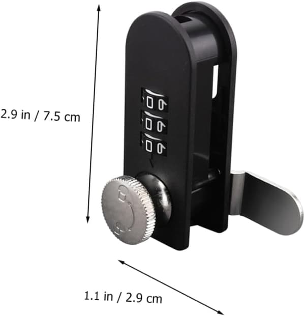 Sæt Nøgleløs Postkasse Lås 7,5 x 3 cm, Mekanisk Skabslås, Velegnet til Postkasser og Skab (Sort)