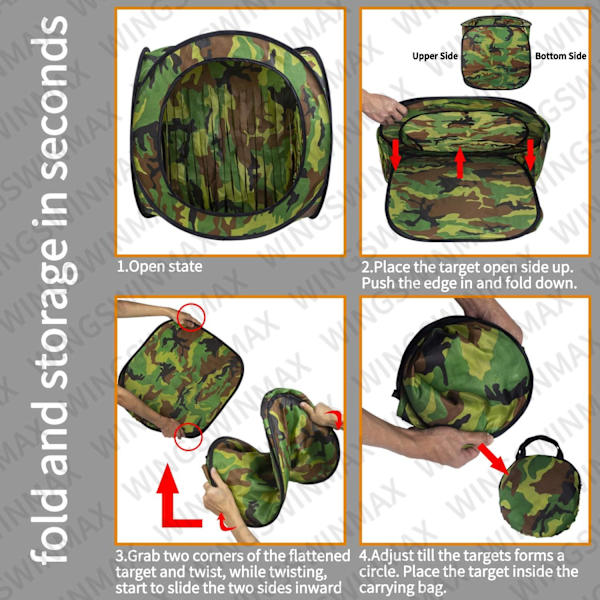 Vikbar Airsoft Mål Tält Fälla Slunga BB Fälla Nät Auto Pop-up