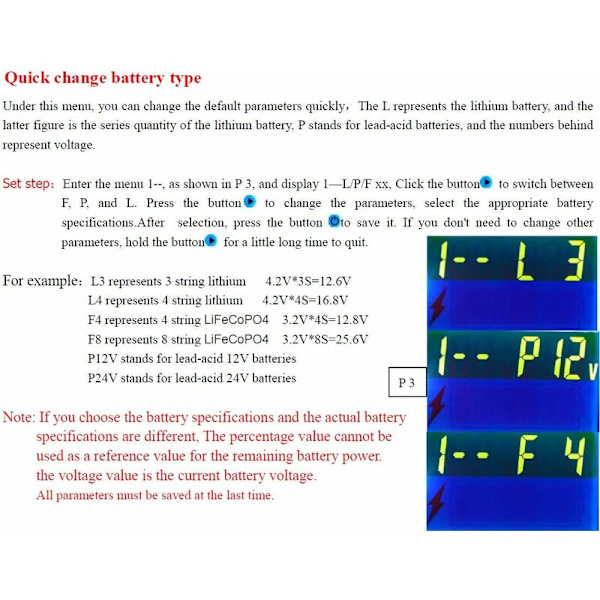 10-100V Batterikapacitetsmonitor Programmerbar Spänning Batterinivåmätare