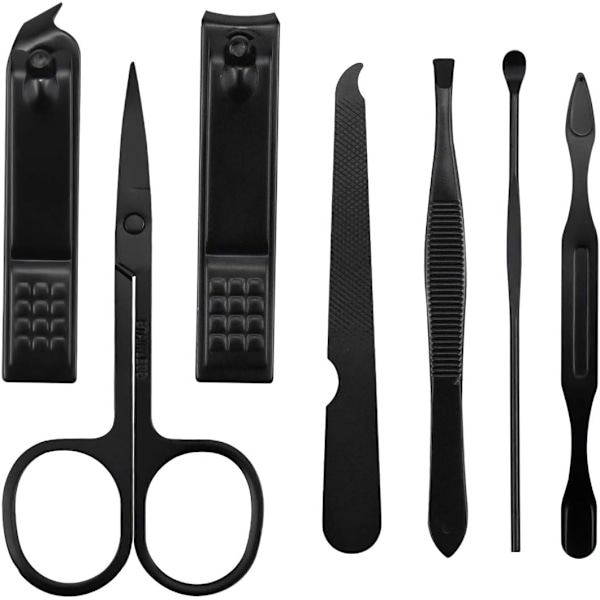 Nagelklipparset 7 i 1 Manikyr Pedikyr Kit Manikyr Set Professionella Pedikyrverktyg Set för Män och Kvinnor