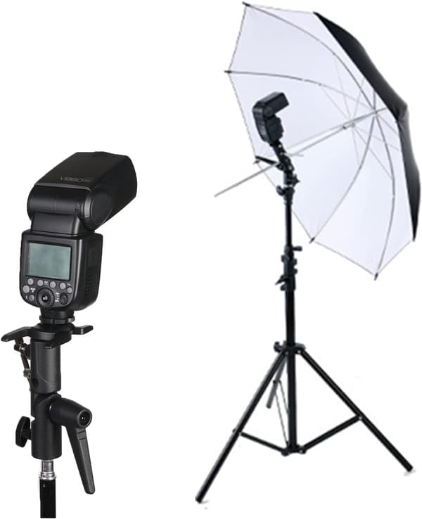 Kamera Blitzbeslag 180° Justerbart Blitzholder med 1/4\" til 3/8\" Skrue Adapter Blitzbeslag til Lysstativ Stativ Paraply