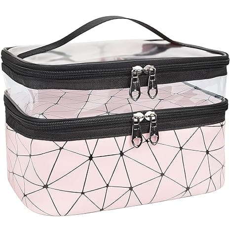 Makeup-väskor Dubbla lager Resekosmetiska väskor Makeup Organizer Toiletry Bags (