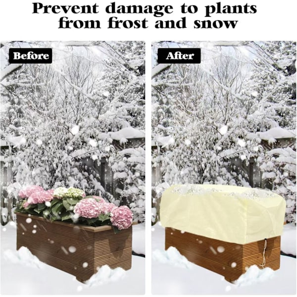 4 stk. Rektangulære Planteboksbeskyttere Frostbeskyttelse Dækker til Vinterplanter, Rektangulære Plantedækker Vinter, Udendørs Plantefrostbeskyttelse Dæk