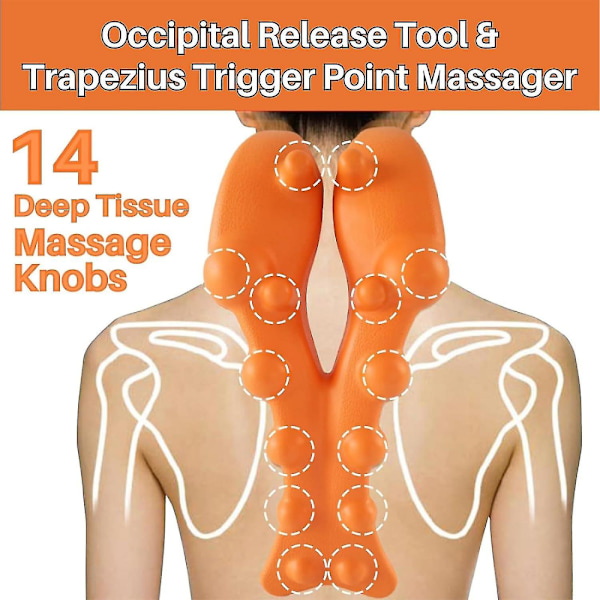 Trapezius Massager, Triggerpunktsmassager för Trapezius för att lindra smärta i nacke, axlar och muskler, Djupvävnadsmyofascial Massageanordning