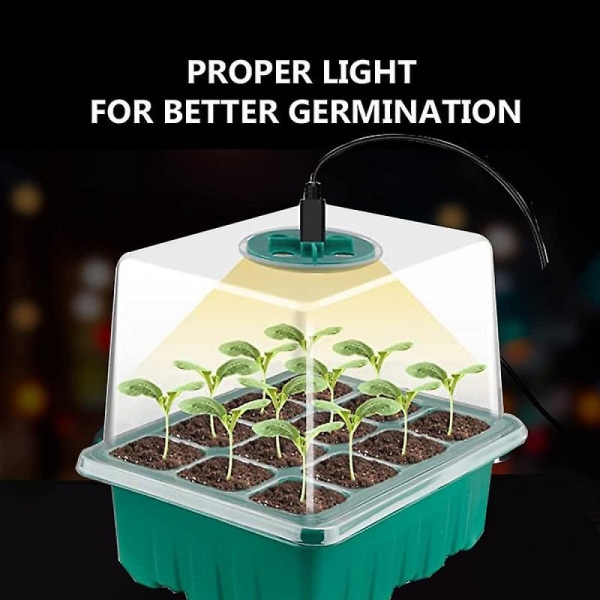 New 5pcs Mini Plant Greenhouse Kit, With Full Spectrum Solar Light, Indoor