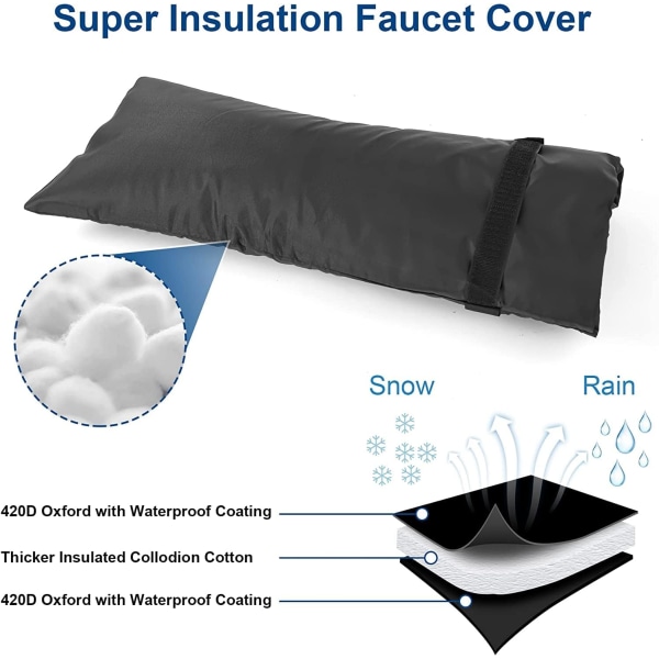 63cm x 33cm - Garden Tap Thermal Protector - Outdoor Tap Protective Cover - Thickening - Winterproof