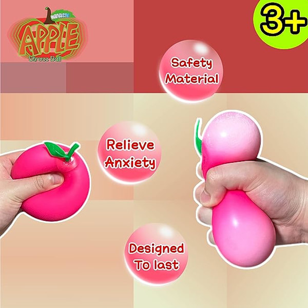 Äpple stressbollar för barn och vuxna (1-pack) Rolig färgförändring