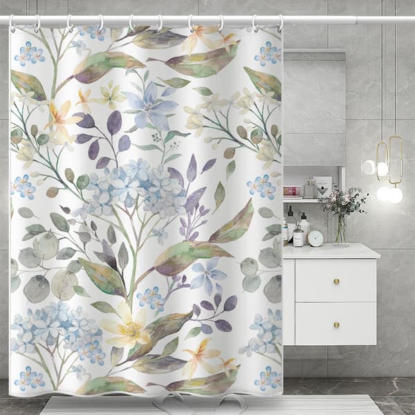 Duschdraperi Vattentät Handmålade löv Gardin 150x180CM