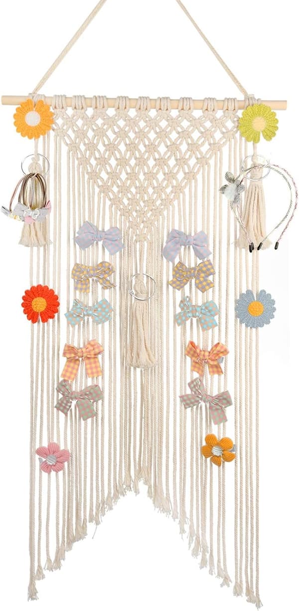 34'' Hårklips Henger Makrame Hårbånd Holder Organizer for Jente