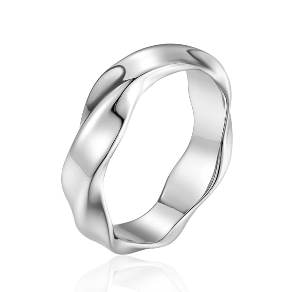 Stainless Steel Classical Simple Plain Dome Style Wedding Band Ri