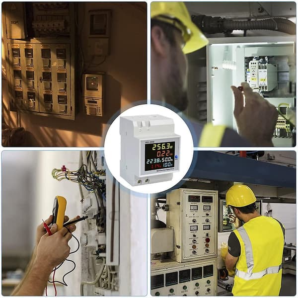 Digital energimåler, ac 40-300v 100a voltmeter ammeter, multifunksjonell Res