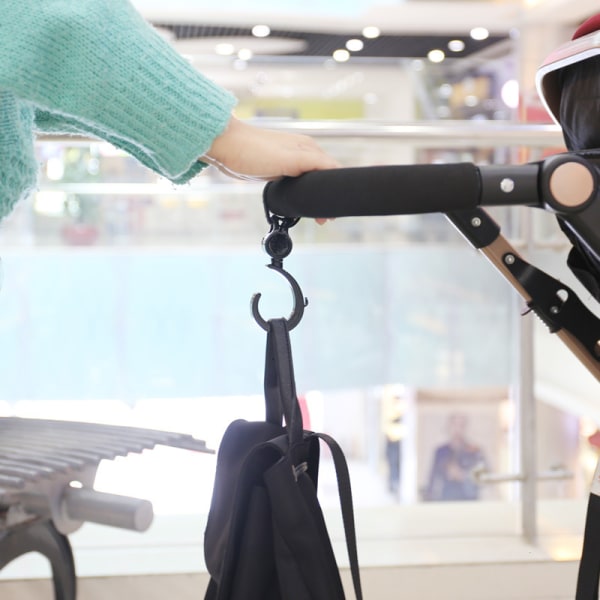 4 strollers krokar 360 graders roterande barnvagn shopping krokar för blöjväskor Pu