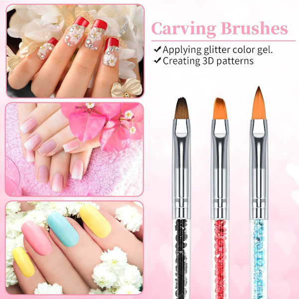 8 st Nail Brushes, Nail Art Brush Nail, Dotting Pens Tool Nail