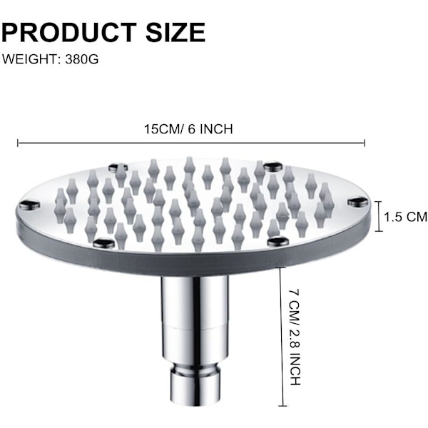 LED-duschhuvud, LED-duschhuvud med 7 färger, LED-regnduschhuvud, LED