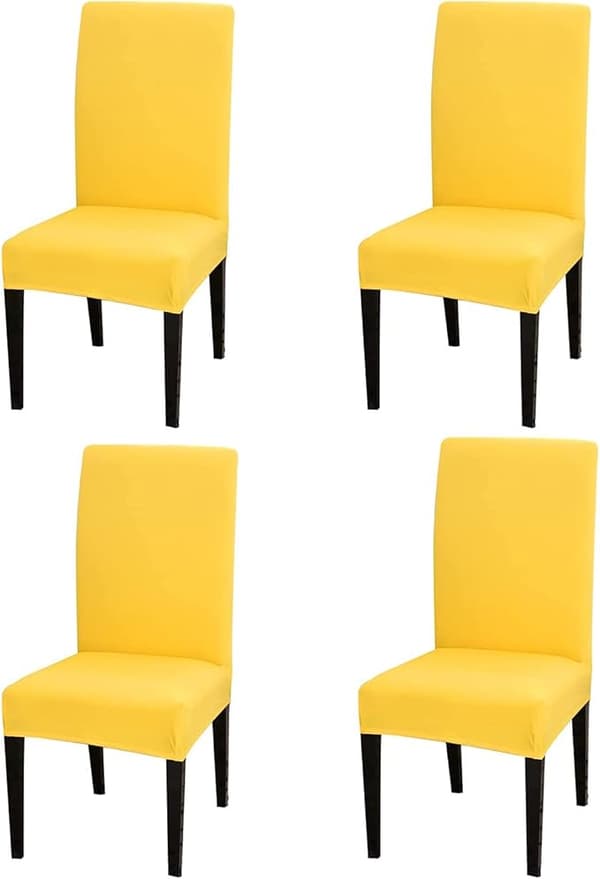 Stolskydd för matsal, 4-pack, stretch utan armstöd