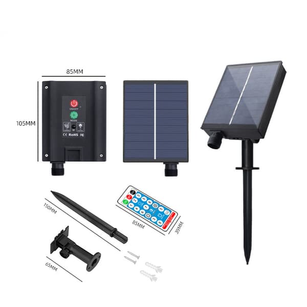 Solcellelys-Kontrollboks, Solcellepanel for Vanntette Automatiske Lyslenker Justerbar Lysstyrke Utendørs Lampe Lyslenke Krets med Panel 8 Lys