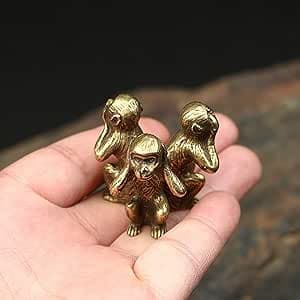 Sæt med 3 små abefigurer, 3 vise aber dekorative figurer