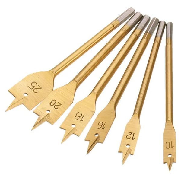 6 stk Spade Bits Spade Drill Bit Høyverdig Spade Blade Bits Treflis Flat D