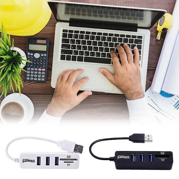 Universal Mini Usb Hub 3.0 Højhastigheds Usb Splitter 3 Port Hub Wit